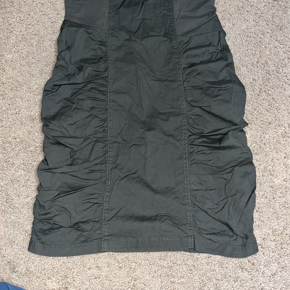 XCVI Wearables Raymond Sleeveless Ruched Poplin + Jersey Dress Green Small - Picture 4 of 8